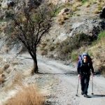 ...subida monótona, dura, con sol y bastante calor para estar en enero...