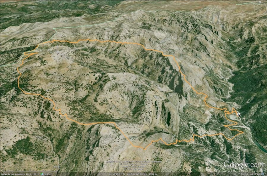 Croquis de la ruta en Google Earth